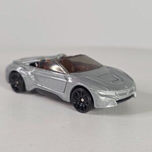 Hot Wheels 2015 BMW i8 Roadster Convertible Silver Die-Cast Car
